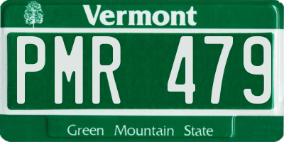 VT license plate PMR479
