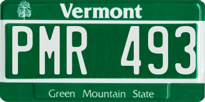 VT license plate PMR493