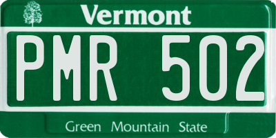 VT license plate PMR502
