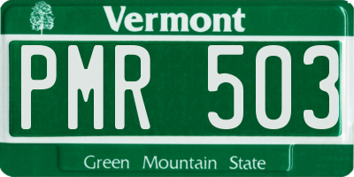 VT license plate PMR503