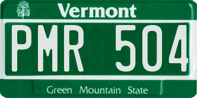 VT license plate PMR504
