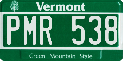 VT license plate PMR538