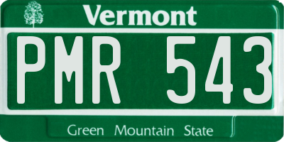 VT license plate PMR543