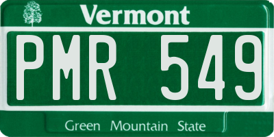 VT license plate PMR549