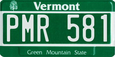 VT license plate PMR581