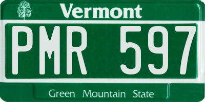 VT license plate PMR597