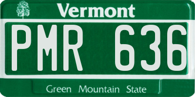 VT license plate PMR636