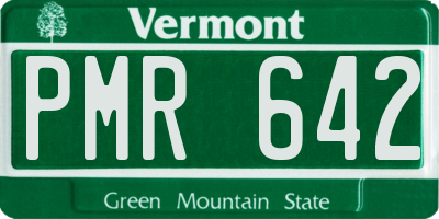 VT license plate PMR642