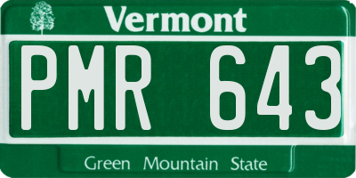 VT license plate PMR643