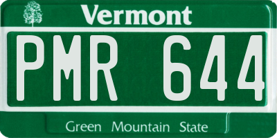 VT license plate PMR644