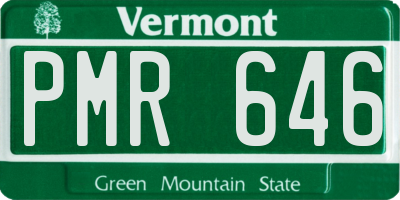 VT license plate PMR646