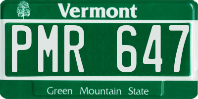 VT license plate PMR647