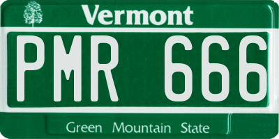 VT license plate PMR666