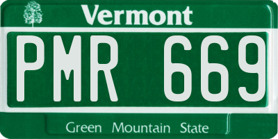 VT license plate PMR669