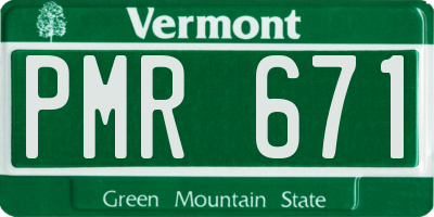 VT license plate PMR671