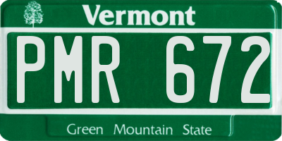 VT license plate PMR672