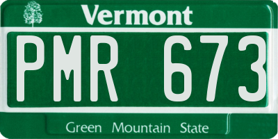 VT license plate PMR673
