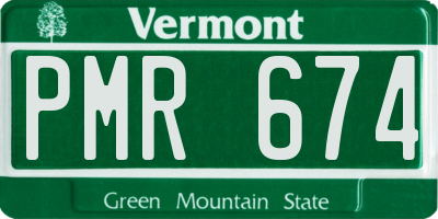 VT license plate PMR674