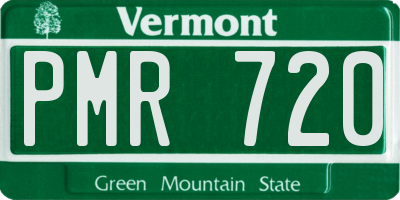 VT license plate PMR720