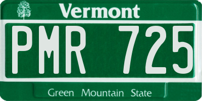 VT license plate PMR725