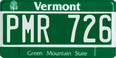 VT license plate PMR726