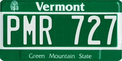 VT license plate PMR727