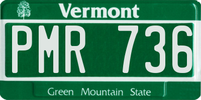 VT license plate PMR736