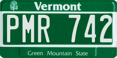 VT license plate PMR742