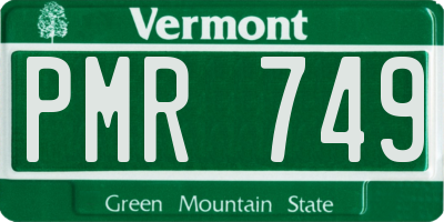 VT license plate PMR749