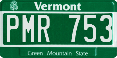 VT license plate PMR753
