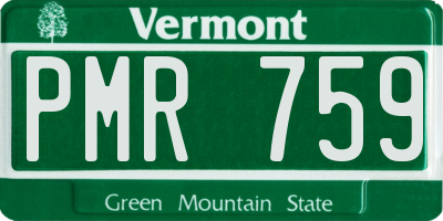 VT license plate PMR759