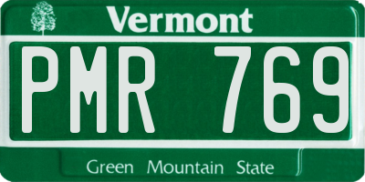 VT license plate PMR769