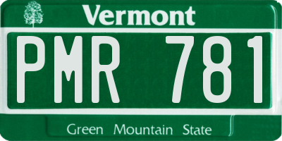 VT license plate PMR781