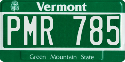 VT license plate PMR785