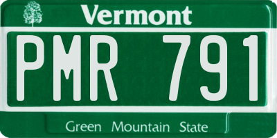 VT license plate PMR791