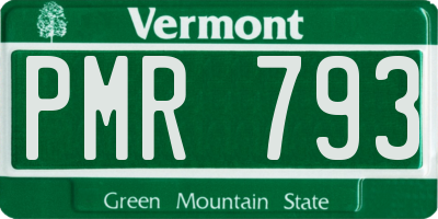 VT license plate PMR793