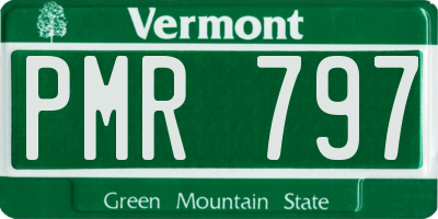 VT license plate PMR797