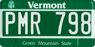 VT license plate PMR798
