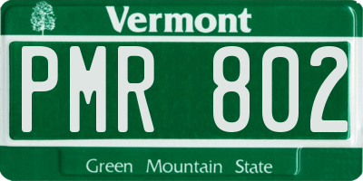 VT license plate PMR802