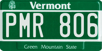 VT license plate PMR806