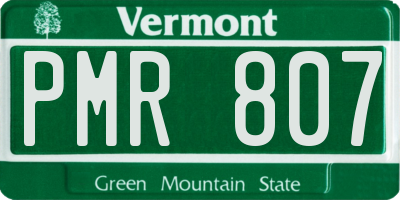 VT license plate PMR807