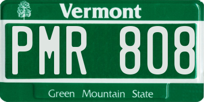 VT license plate PMR808