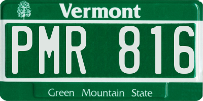 VT license plate PMR816