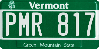 VT license plate PMR817
