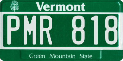 VT license plate PMR818