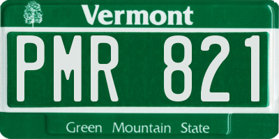 VT license plate PMR821