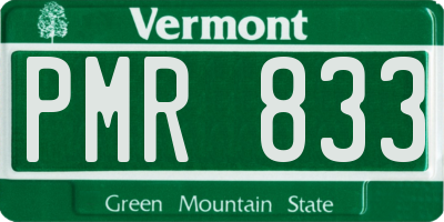 VT license plate PMR833