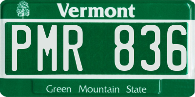 VT license plate PMR836