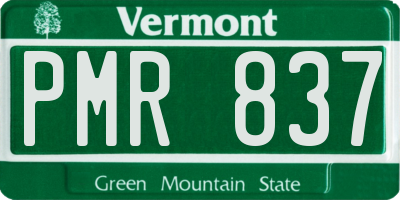 VT license plate PMR837