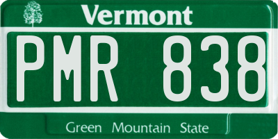 VT license plate PMR838